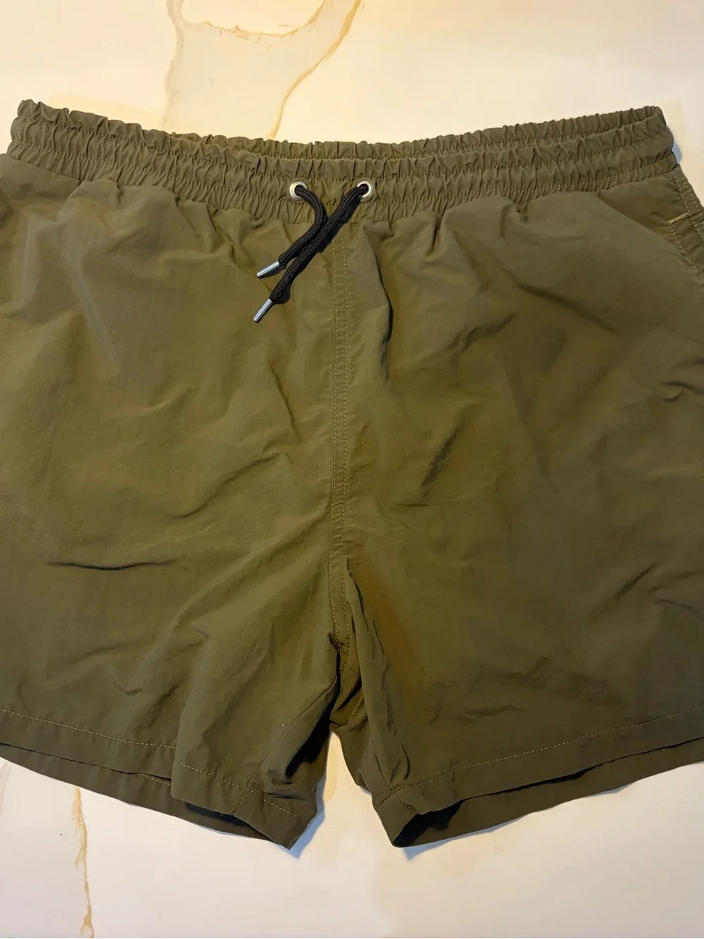 MCQ Alexander McQueen Men’s Olive Green Swim Trunks Shorts Size M Made in Italy